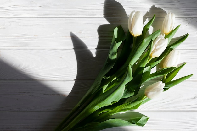 Bouquet di tulipani vista dall'alto