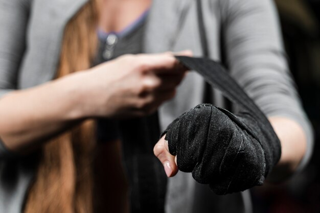 Boxer femmina si prepara per un altro allenamento