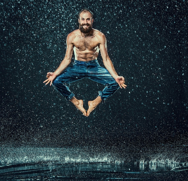 Break dancer in water