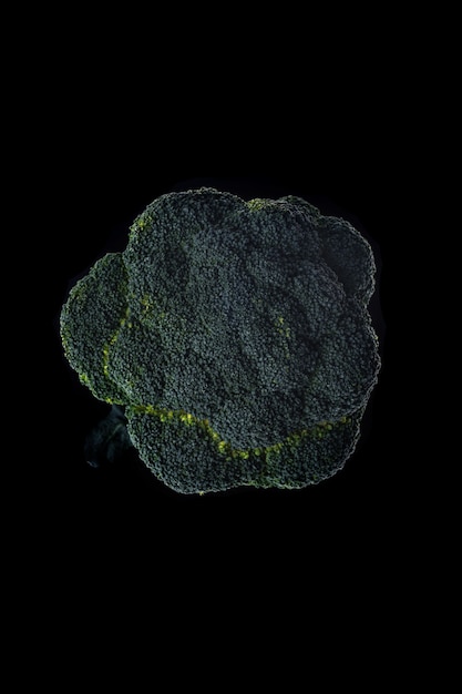 Broccoli freschi isolati sopra il nero