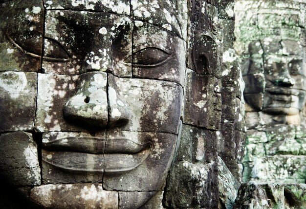 Buddha affronta ad Angkor Thom, Siem Reap, Cambogia