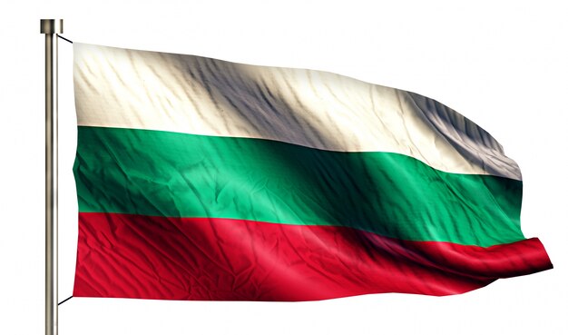 Bulgaria Bandiera Nazionale Isolato 3D Sfondo Bianco
