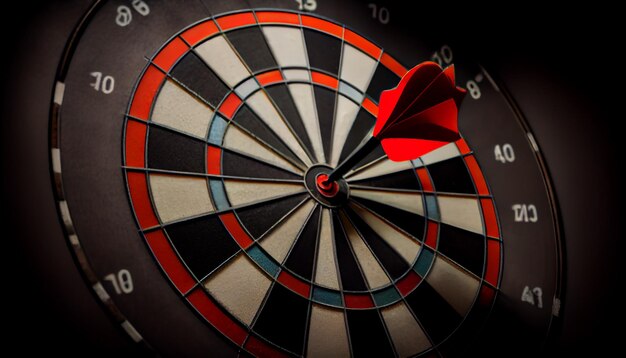 Bulls eye hit Il successo del dardo mira alla perfetta precisione generata dall'IA