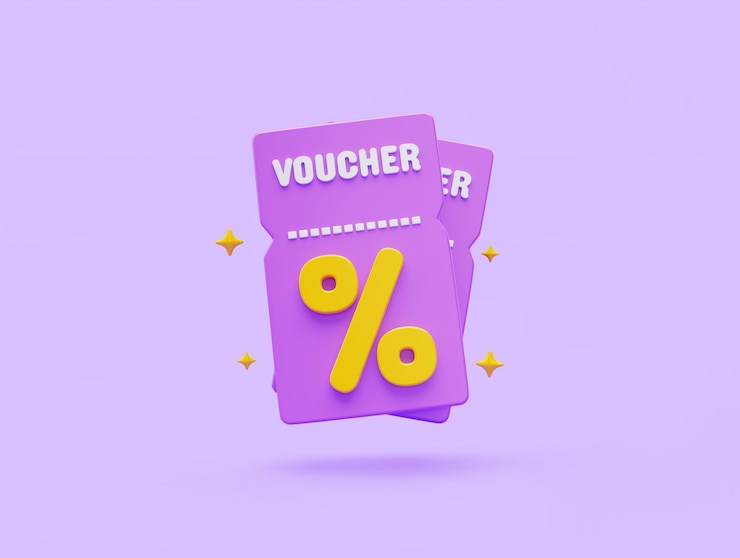 Foto gratuito buono icona vendita o acquisto sconto speciale promozione marketing acquisto cassa e commerce shopping online illustrazione 3d
