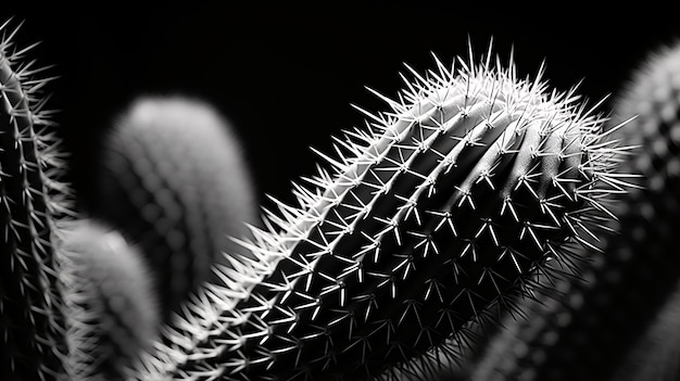 Cactus del deserto bianco e nero