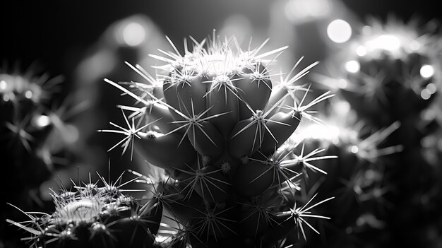 Cactus del deserto bianco e nero