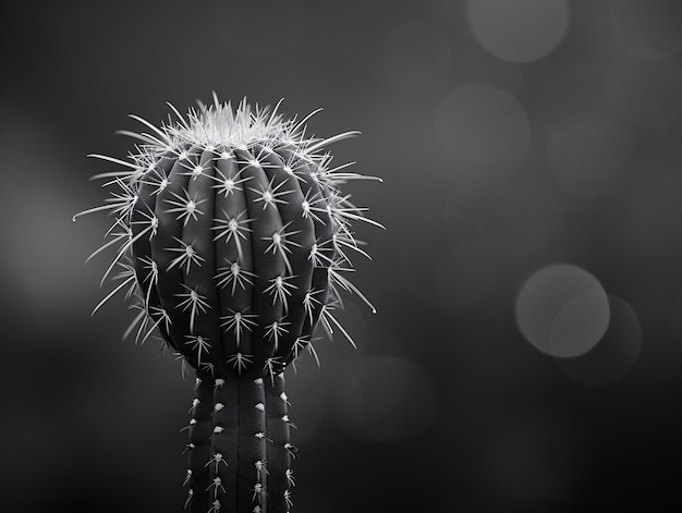 Cactus del deserto bianco e nero