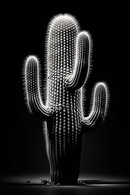 Cactus del deserto bianco e nero