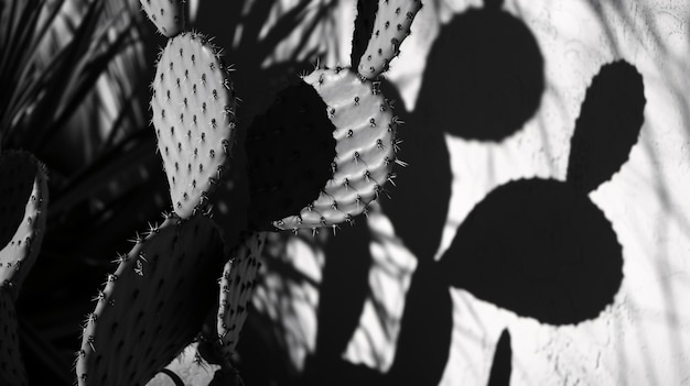 Cactus del deserto bianco e nero