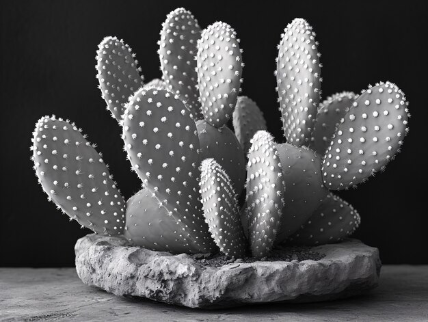 Cactus del deserto bianco e nero