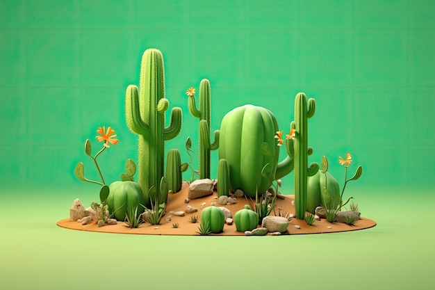 Cactus del deserto in studio