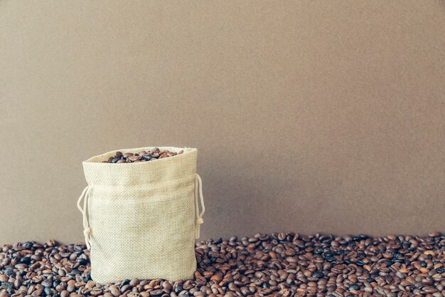Caffè concetto sacchetto di chicchi di caffè