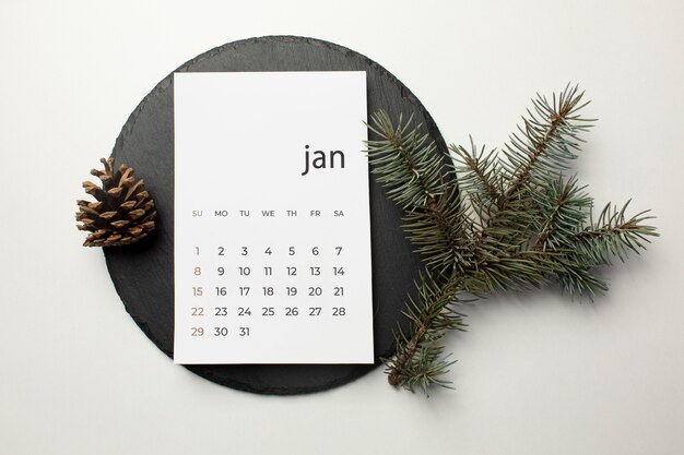 Calendario da tavolo con testi in inglese