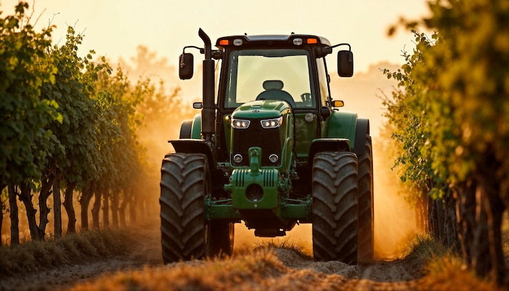 Foto gratuito camion al lavoro su un campo durante una giornata di sole