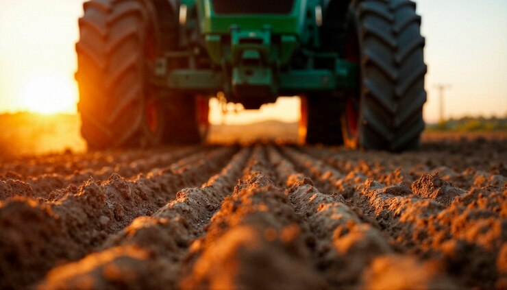 Foto gratuito camion al lavoro su un campo durante una giornata di sole