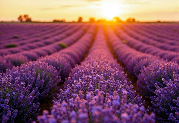 Campo di lavanda al tramonto