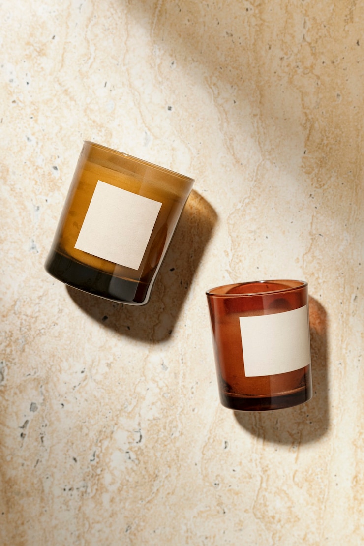 Foto gratuito candela aromatica in vetro estetico, decorazioni per la casa