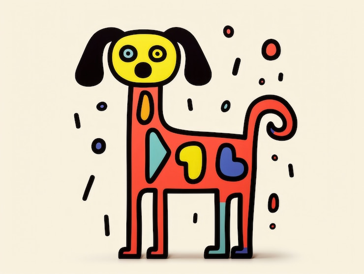 Foto gratuito cane carino d'arte digitale