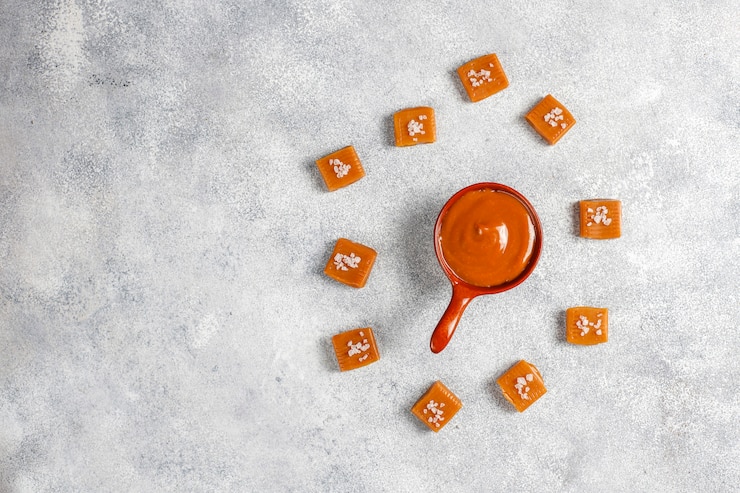 Foto gratuito caramelle di caramello fatte in casa deliziose sane
