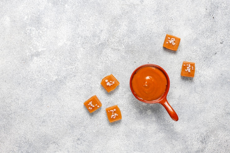 Foto gratuito caramelle di caramello fatte in casa deliziose sane