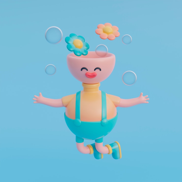 Foto gratuito carattere 3d adorabile per bambini