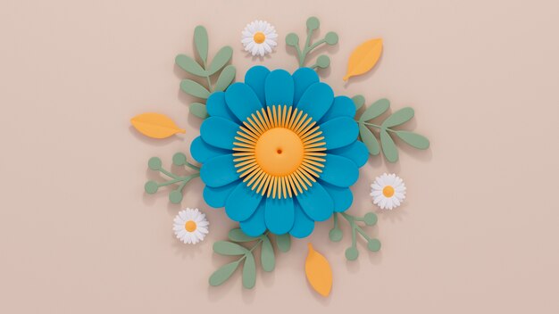 Carta da parati floreale colorata primaverile