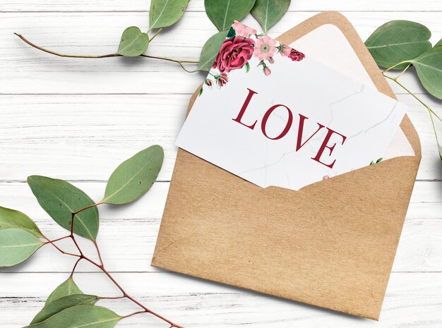 Carta di San Valentino in una busta