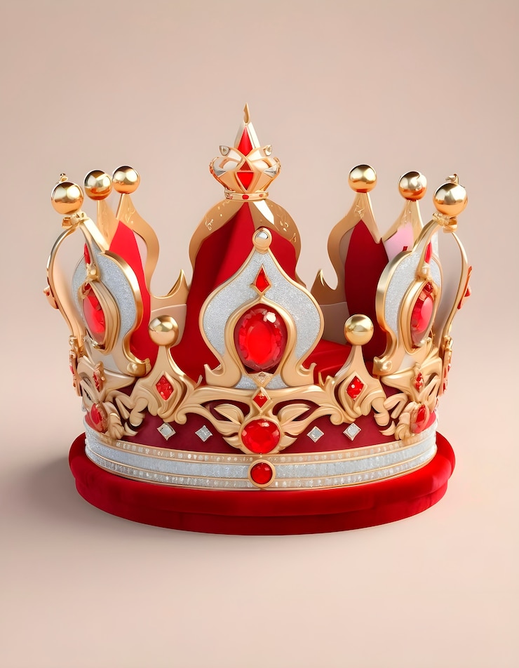 Foto gratuito cartone animato 3d corona reale realistica