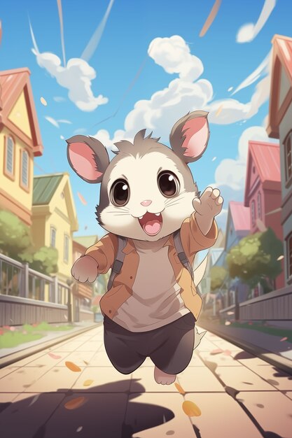 Cartoon come illustrazione di opossum