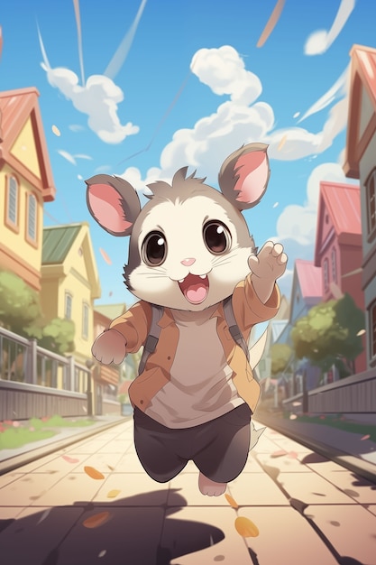 Cartoon come illustrazione di opossum