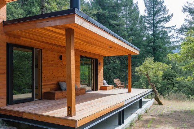 Casa in legno fotorealista con struttura in legno