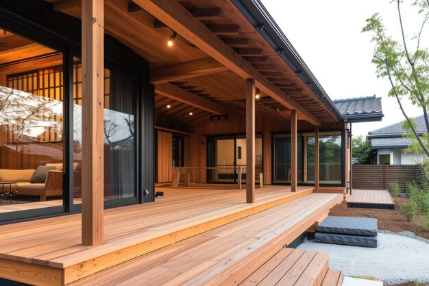 Casa in legno fotorealista con struttura in legno