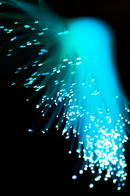Cascata astratta blu da fibre ottiche