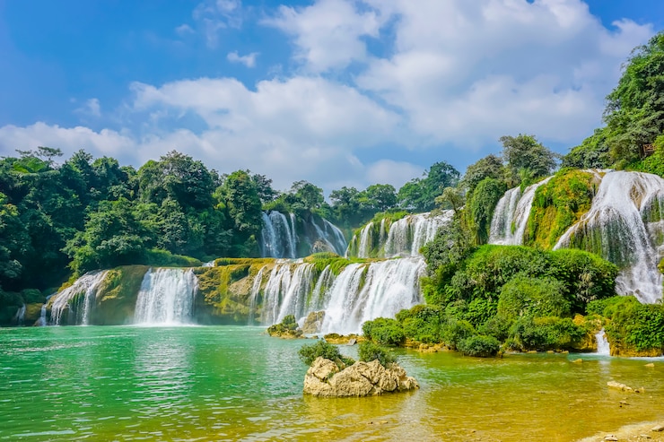 Foto gratuito cascata barca porcellana pulita naturale rurale