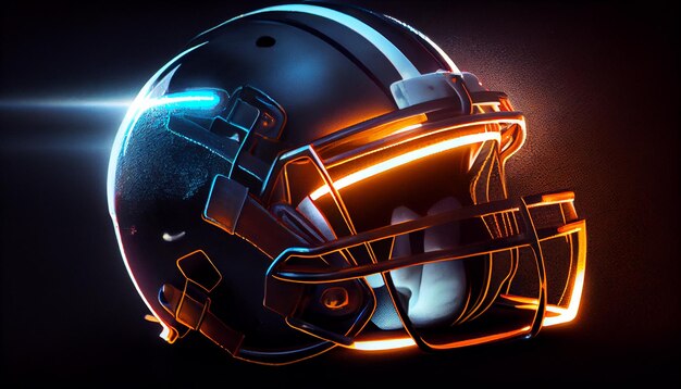 Casco da football americano con luci AI generative