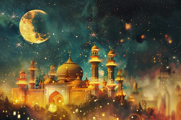 Celebrazione del Ramadan arte digitale