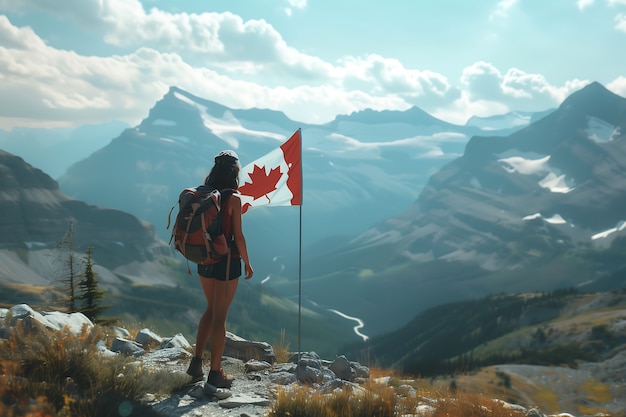 Celebrazione della Giornata del Canada con il simbolo della foglia d'acero