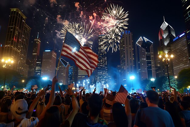 Celebrazione della Giornata dell'Indipendenza della bandiera nazionale degli Stati Uniti