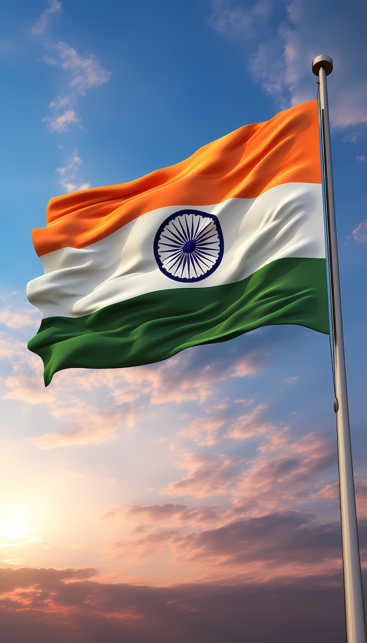 Foto gratuito celebrazione della giornata della repubblica dell'india con bandiera 3d