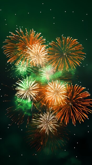 Celebrazione della Giornata della Repubblica dell'India con fuochi d'artificio 3D