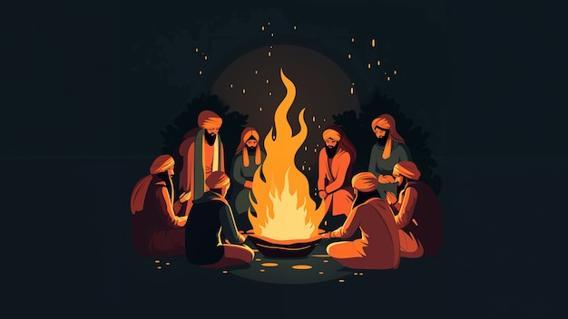 Celebrazione di Lohri in India