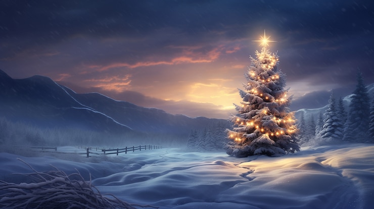 Foto gratuito celebrazione di natale con albero decorato