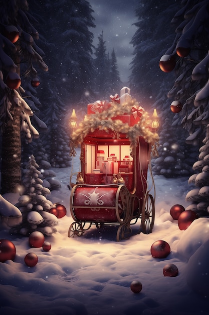 Celebrazione di Natale con carrozza decorata