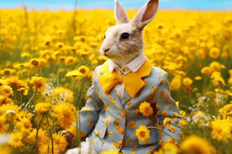Foto gratuito celebrazione di pasqua con il coniglietto da sogno