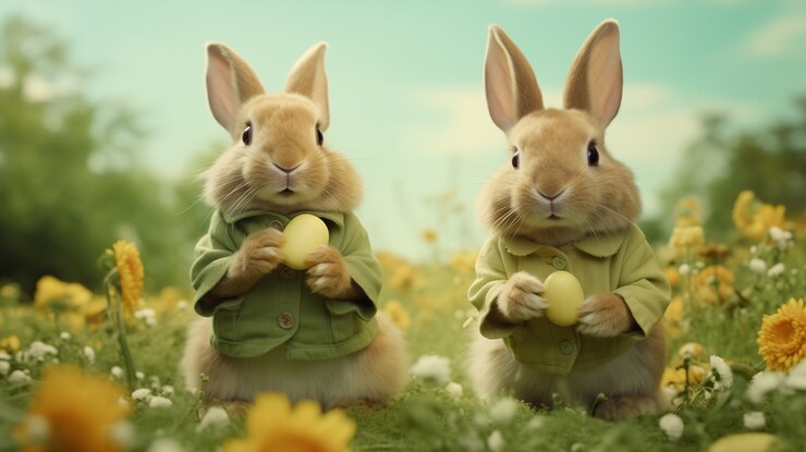 Foto gratuito celebrazione di pasqua con il coniglietto
