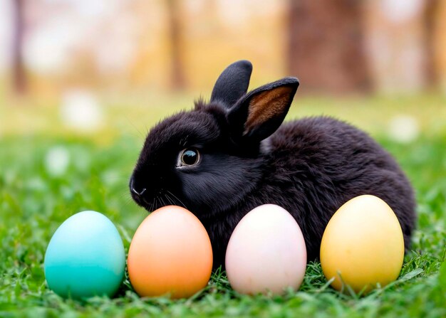 Celebrazione di Pasqua con un coniglietto carino