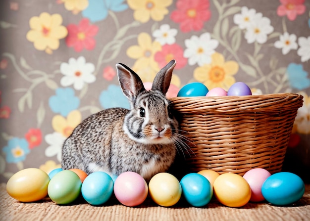 Celebrazione di Pasqua con un coniglietto carino