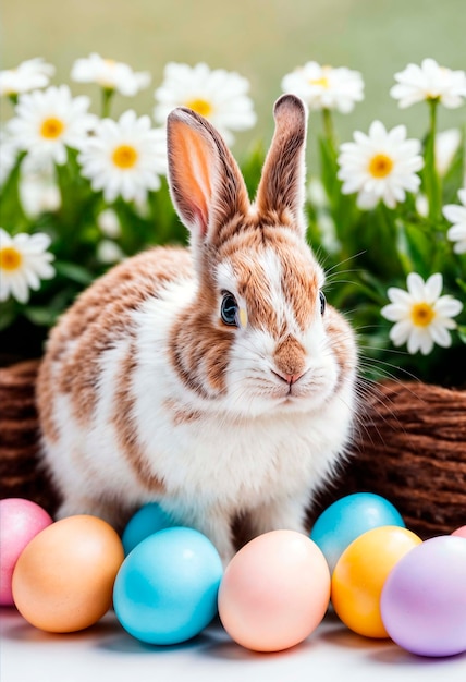 Celebrazione di Pasqua con un coniglietto carino