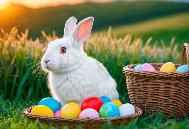 Celebrazione di Pasqua con un coniglietto carino