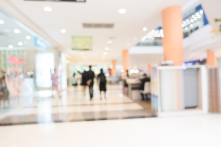 Foto gratuito centro commerciale blur